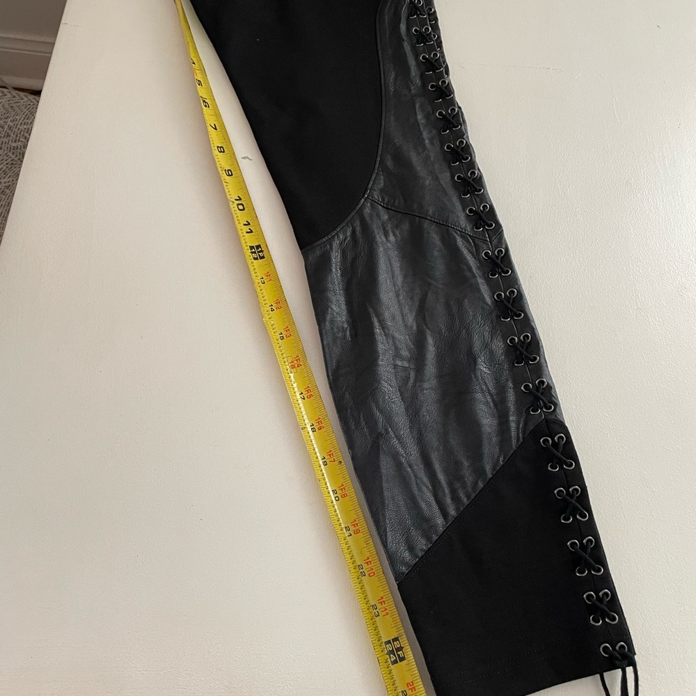 Haute Hippie Lace Up Leather Leggings Size M - Picture 13 of 15